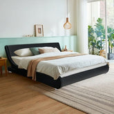 Fast Furnishings Full Faux Leather Black Bed Frame